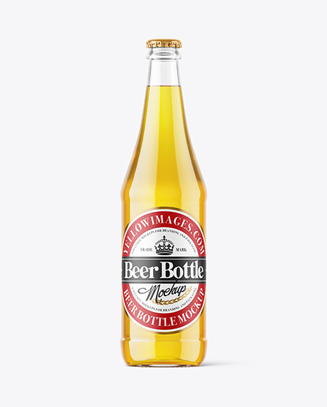 Clear Glass Beer Bottle Mockup