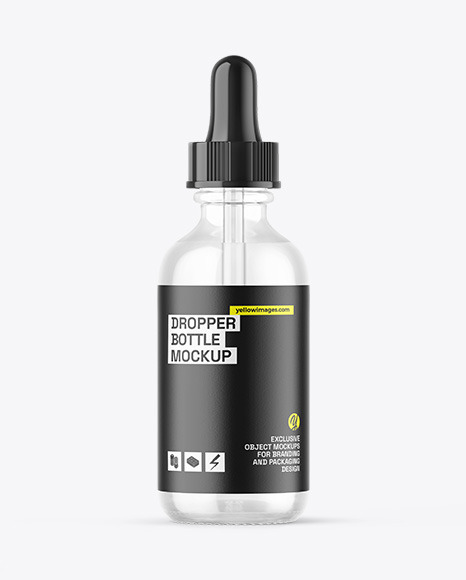Clear Glass Dropper Bottle Mockup