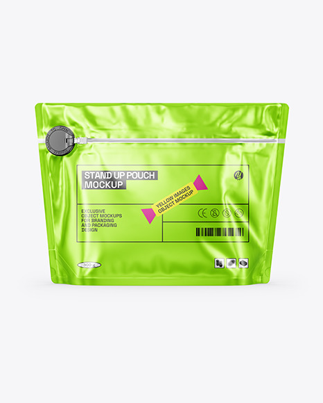 Metallic Stand Up Pouch W/ Zipper Mockup
