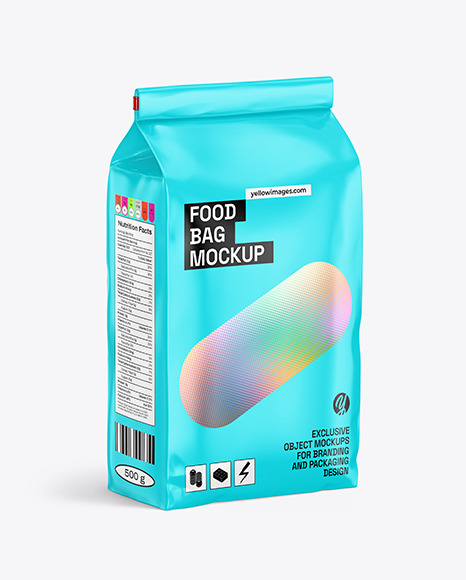 Glossy Food Bag Mockup