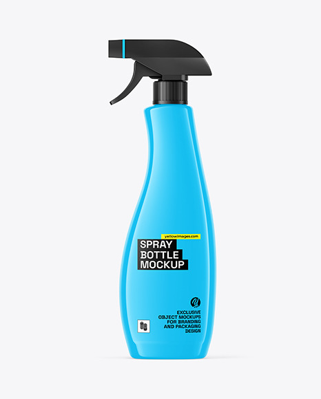 Glossy Spray Bottle Mockup