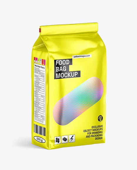 Metallic Food Bag Mockup