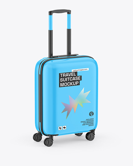 Glossy Travel Suitcase Mockup
