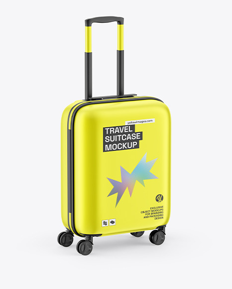Metallized Travel Suitcase Mockup