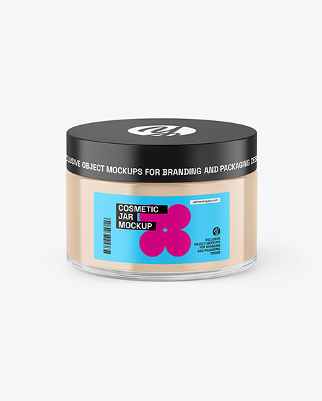 Clear Glass Cosmetic Jar Mockup