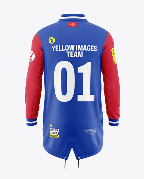 Men&#039;s Full-Zip Jacket Mockup - Back View