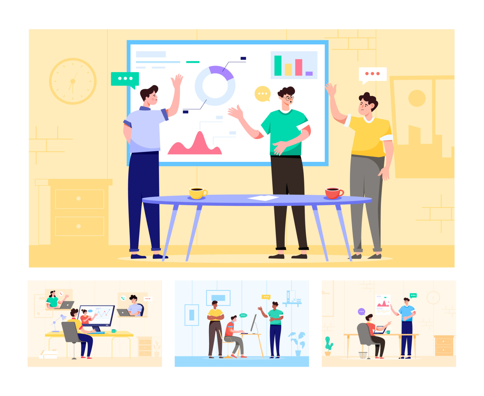 Flat Teamwork Illustrations