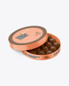 Round Box of Chocolate Sweets Mockup