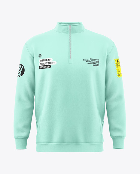 Men’s Zip Sweatshirt Mockup - Front View