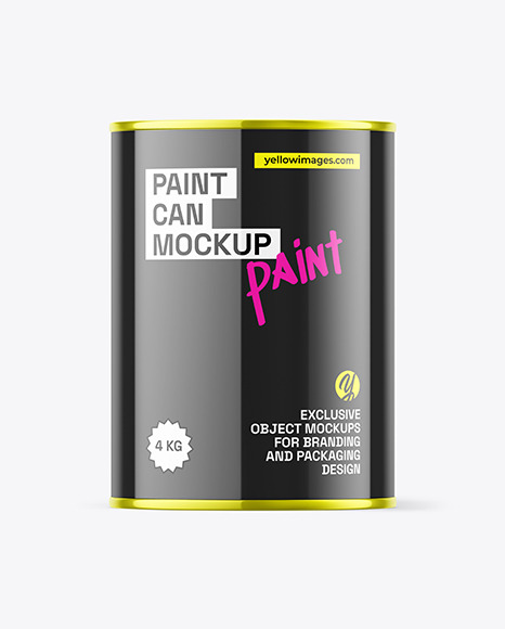Glossy Paint Can Mockup