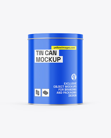 Glossy Tin Can Mockup