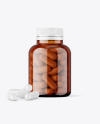 Amber Jar with Capsules Mockup