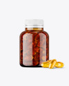 Amber Jar with Fish Oil Mockup