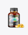 Amber Jar with Fish Oil Mockup