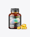 Amber Jar with Fish Oil Mockup