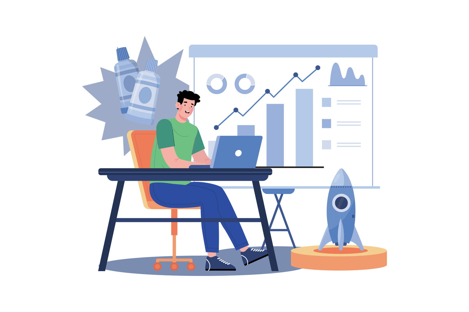 M729_ Multitasking Concept Illustration Pack M729_ Multitasking Concept Illustration Pack