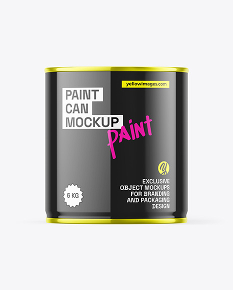 Glossy Paint Can Mockup