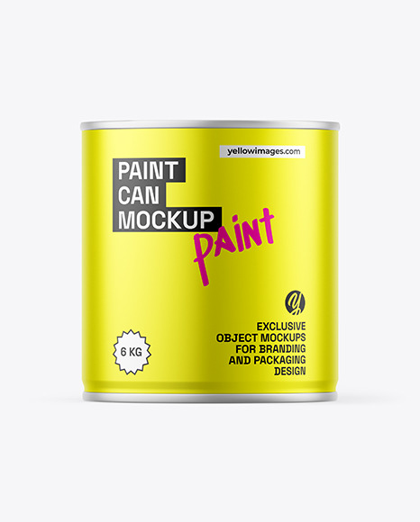 Matte Metallic Paint Can Mockup
