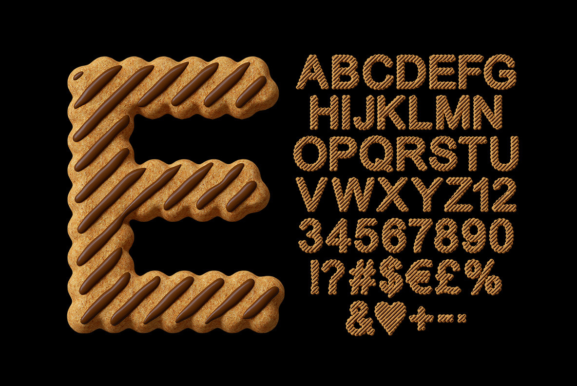 Fudge Stripe Cookies Font on Yellow Images Creative Store
