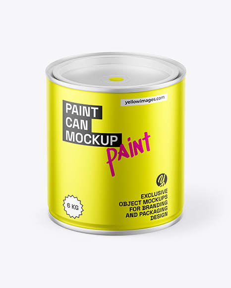 Matte Metallic Paint Can Mockup