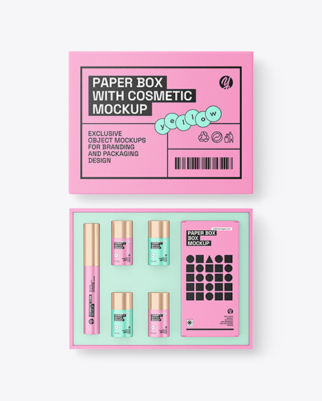 Box with Eyebrow &amp; Lash Lamination Kit Mockup