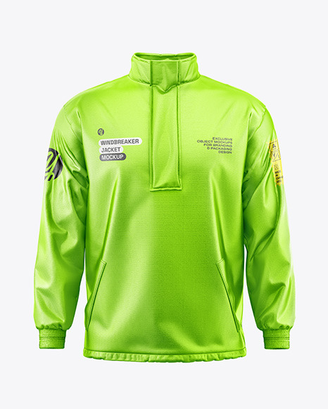 Men&#039;s Metallized Windbreaker Jacket Mockup - Front View