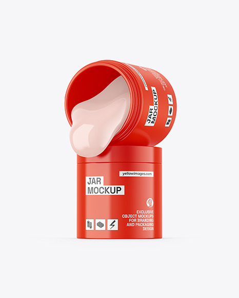 Two Glossy Jars W/ Cream Mockup
