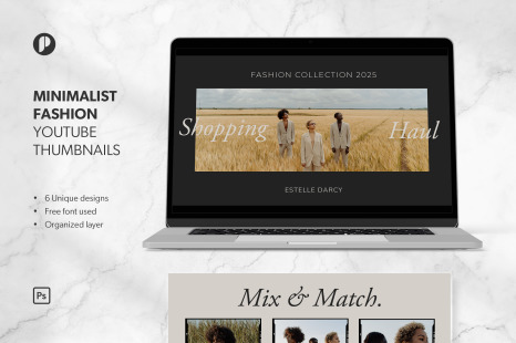 Earthy Tone Minimalist Fashion YouTube Thumbnail Template