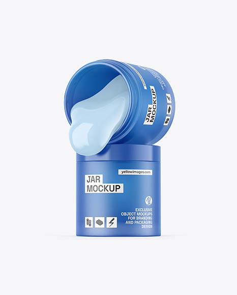 Two Frosted Jars W/ Cream Mockup