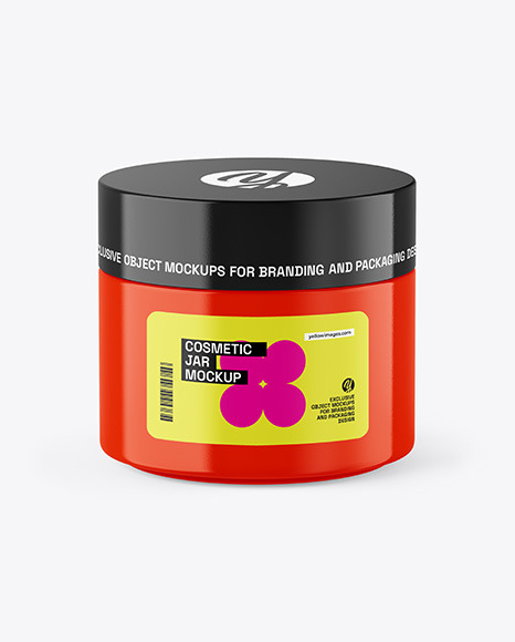 Glossy Cosmetic Jar Mockup