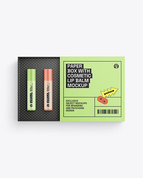 Box with Lip Balm Kit Mockup