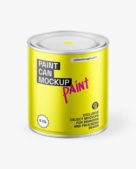 Matte Metallic Paint Can Mockup