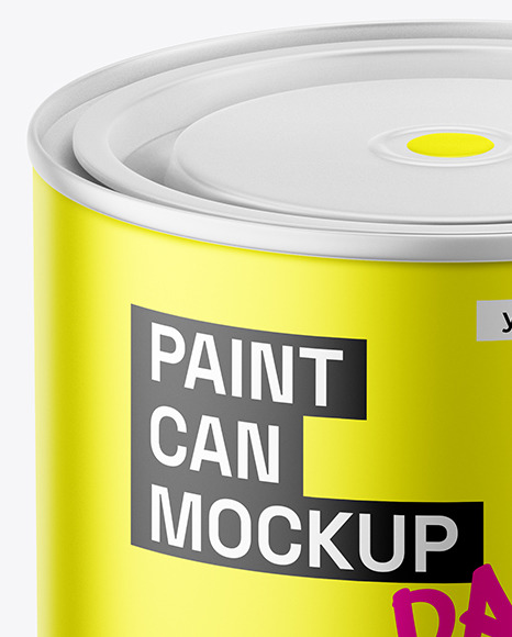 Matte Metallic Paint Can Mockup