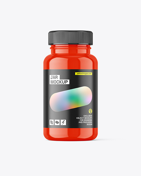 Glossy PIlls Jar Mockup