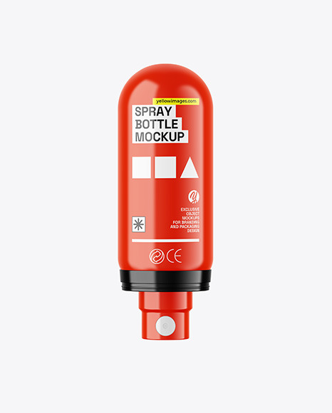 Glossy Spray Bottle Mockup