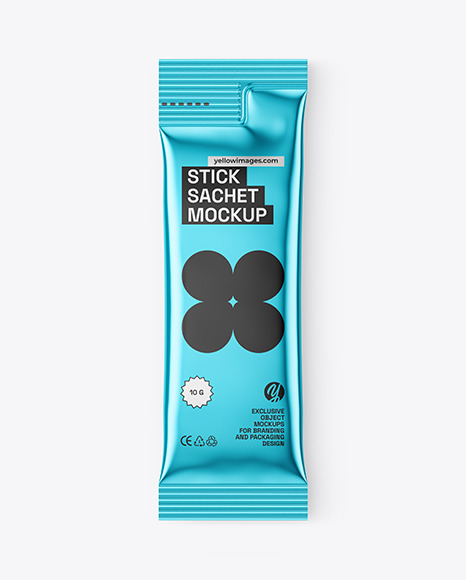 Metallic Stick Sachet Mockup