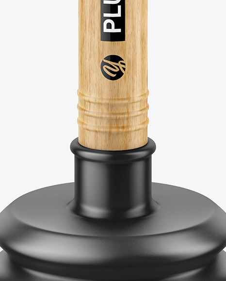 Plunger With Dark Wood Handle Mockup