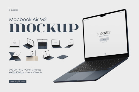 Macbook Air M2 Mockup Set