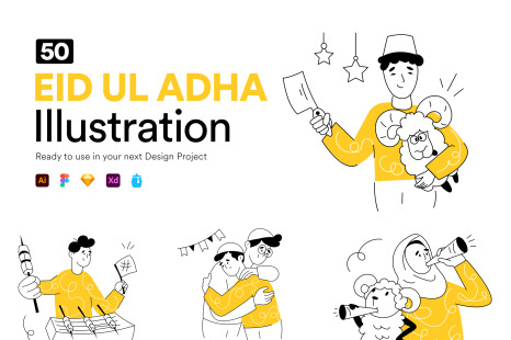 Eid ul Adha Illustration Set