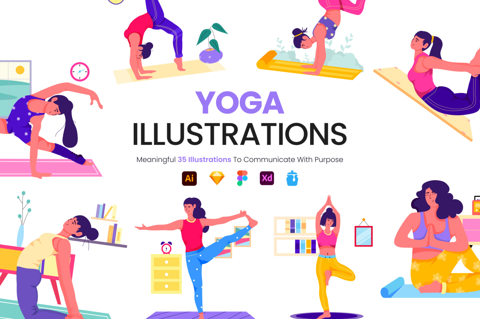 Yoga Illustration Set Yoga Illustration Set
