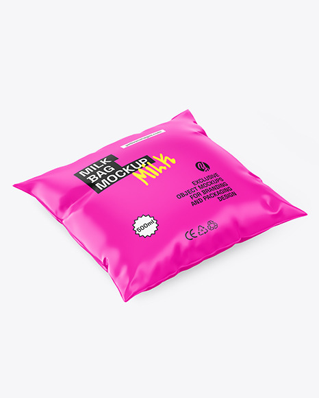 500ml Matte Milk Bag Mockup