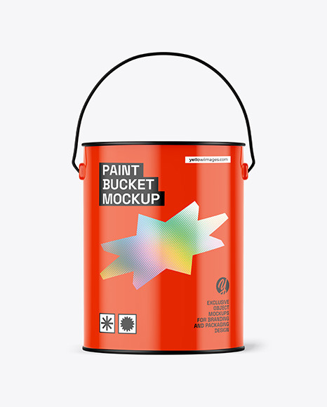 Glossy Paint Bucket Mockup
