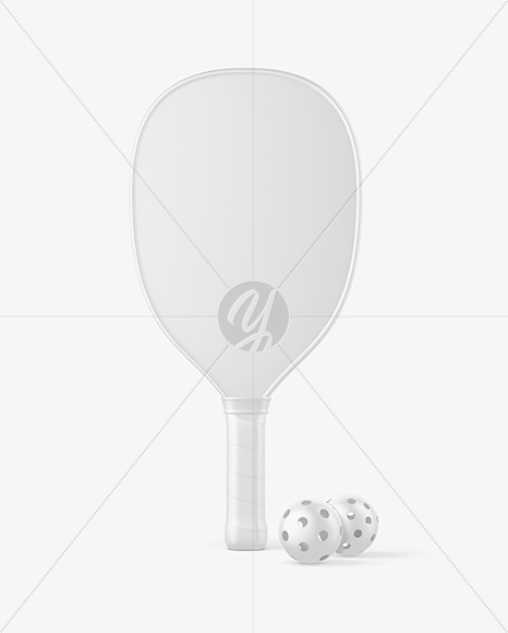 Pickleball Matte Paddle & Two Balls Mockup