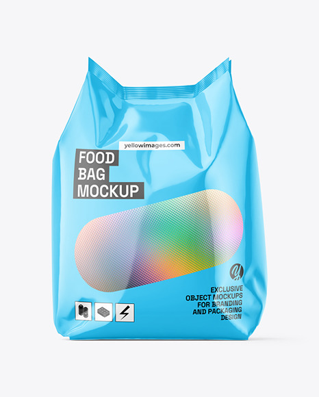 Glossy Food Bag Mockup