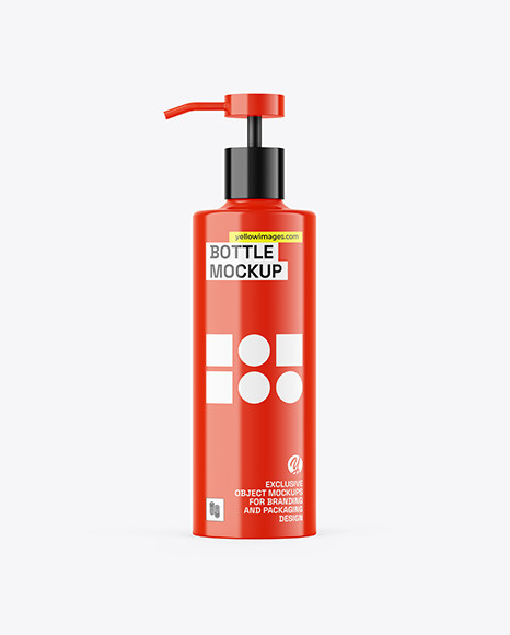 Glossy Bottle W/ Pump Mockup