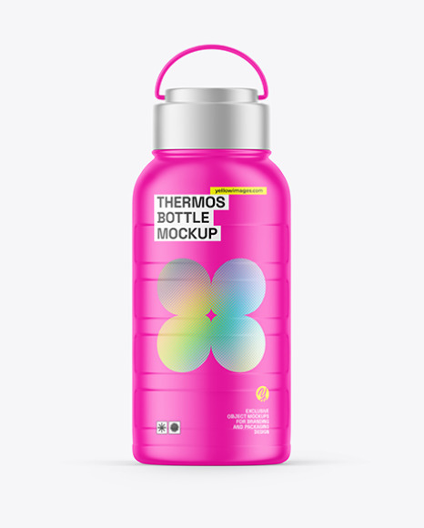 Matte Thermos Bottle Mockup