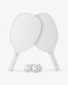 Pickleball Two Glossy Paddle & Balls Mockup