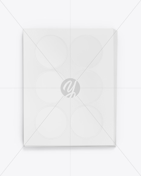 Sheets with Round Stickers Mockup