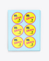 Sheets with Round Stickers Mockup