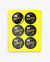 Sheets with Round Stickers Mockup